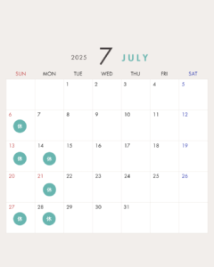 【松江店】7月定休日のお知らせ